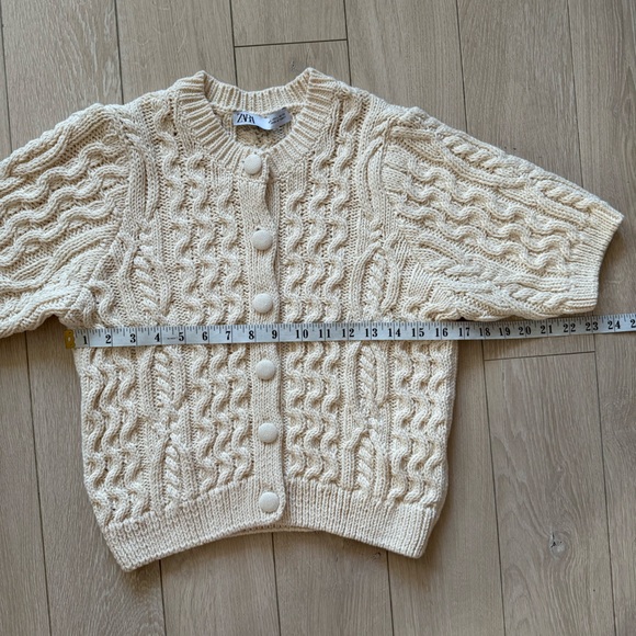 Zara Women’s Fisherman Chunky Cable Knit Cardigan Sweater Cottage Core Coastal-L - Picture 9 of 10